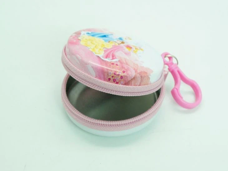 Small Round Metal Box With Zipper